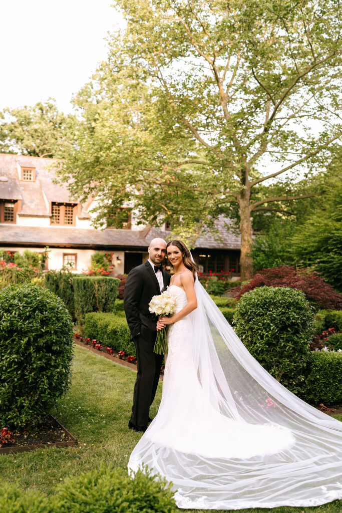 french chateau inspired wedding hotel du village bride and groom
